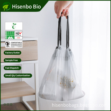 Drawstring household thickened point-breaking biodegradable disposable garbage bag